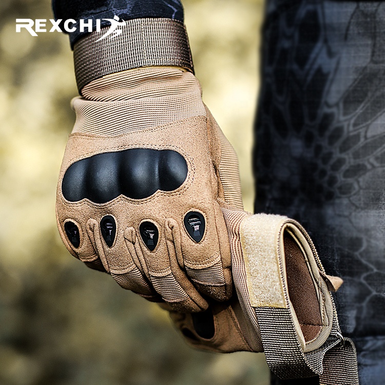 REXCHI XT09 Wholesale Comfortable Protect Full Finger Touch Screen Hard Knuckle Camo Tactical Glove Military Gloves