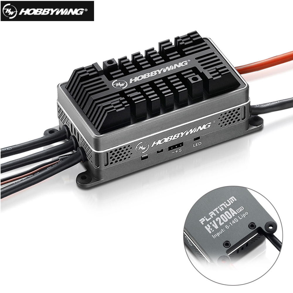 Hobbywing Platinum HV 200A V4.1 6-14S Lipo SBEC / OPTO бесщеточный ESC для радиоуправляемого дрона квадрокоптера вертолета самолета