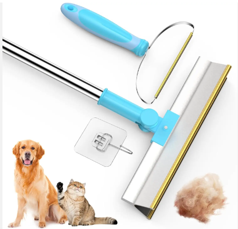 Household Cleaning Tools Carpet Rake Adjustable Long Handle Cat Dog Hair Broom Reusable Fur Lint Remover Pet Hair Remover Set