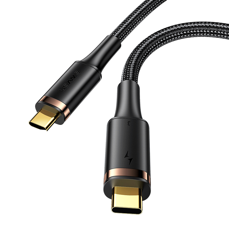 USAMS U72 SJ514 Best Quality High Speed PD 100W Video & Audio Nylon Braided Fast Charging Type C USB 0.8M Cable