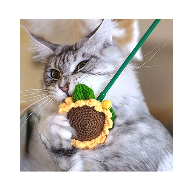 Цветок Amigurumi вязаный крючком Подсолнух игрушки ручной работы Животные Кошки