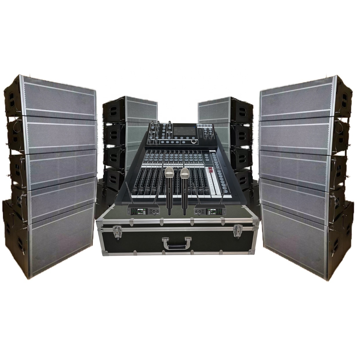 Audio sound equipment dual 8inch active line array speakers complete professional sound system