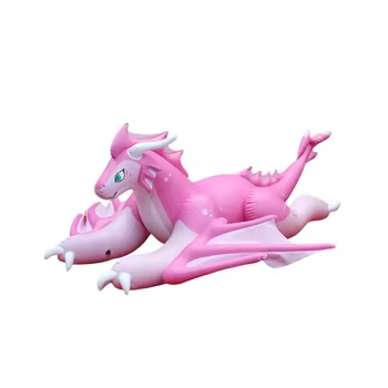 High Quality Custom Inflatable pvc Pink Dragon Pool Toys Inflatable Laying Animals Ride