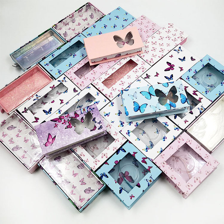 Custom Lashbox Container Empty Lashesbox Butterfly 25mm Strip Lash Case Eco Friendly Eyelash Packaging Box