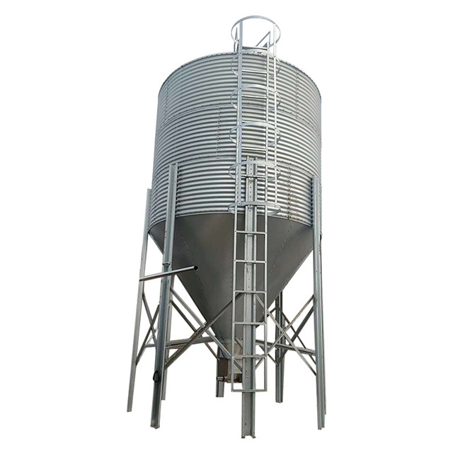 Fully automatic zinc-coated cone bottom poultry feed bin for feed granulator