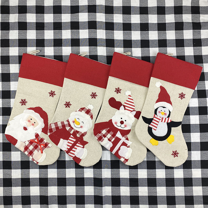 Cute Custom Patterns Santa Stocking Snowman Christmas Stockings decoration gift children socks