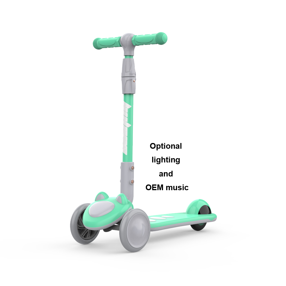 Kids Folding T-Bar 360 Turning 3 Flashing Wheel Child Foot Kick Scooter LED Head Light