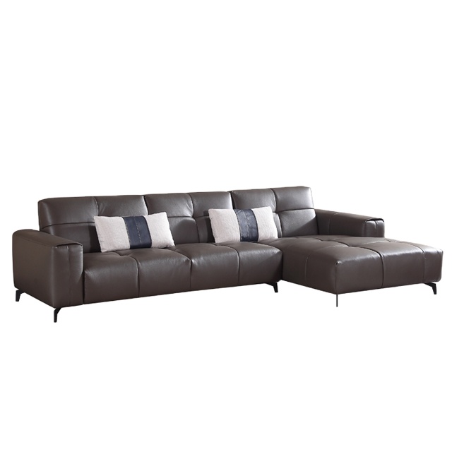 Nordic Factory Provided Upholstered Italian Style Genuine Leather Sectional Sofa Customizable couch Foshan city