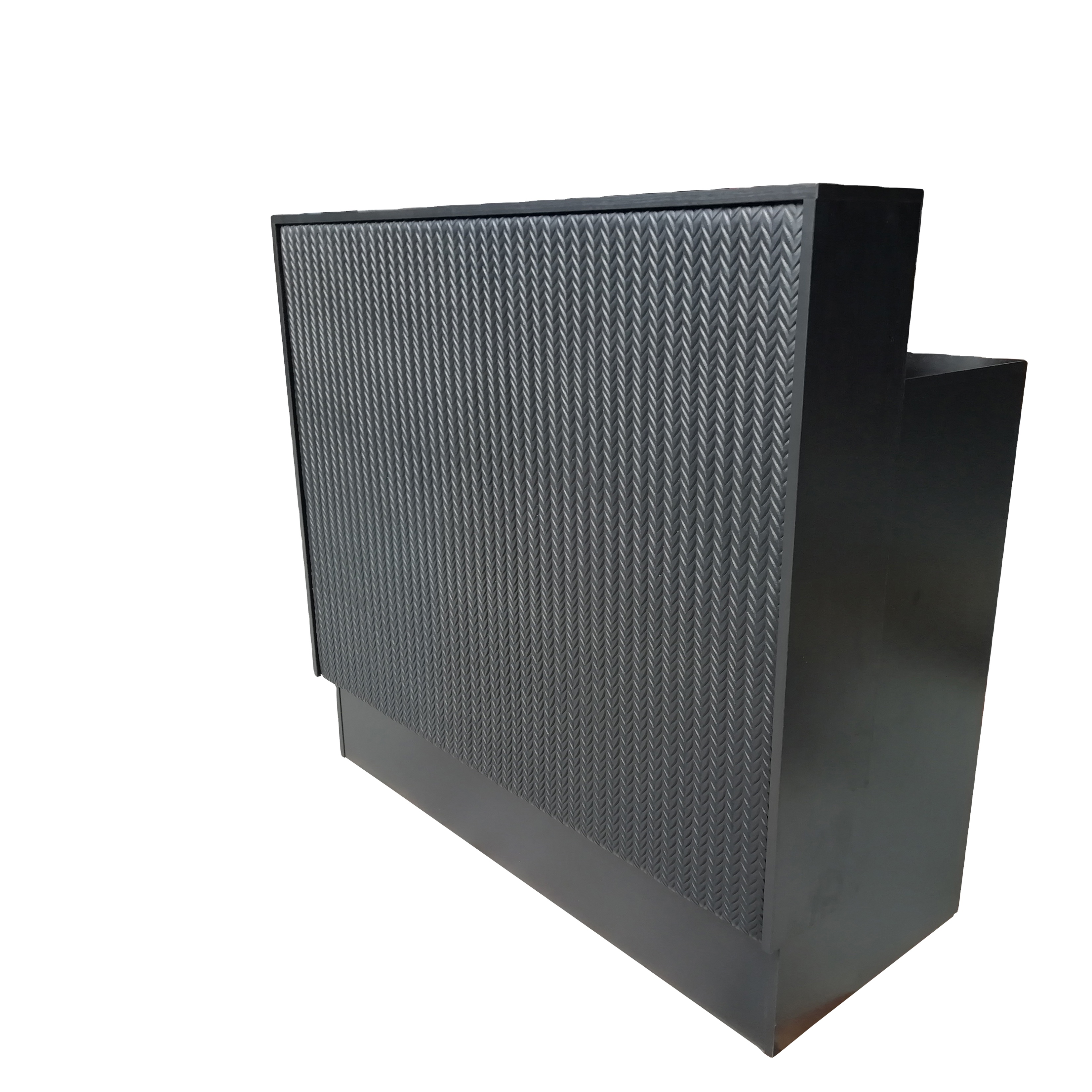 2021 High-end Salon Equipment Small Front Reception Desk Black Barber Checkout Counter Table