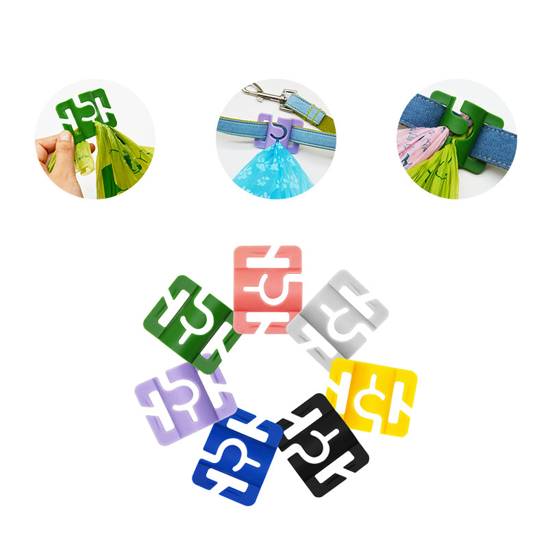 Custom OEM Plastic Silica Gel Waste Poop Bag Carrier Holder Clip Attaches to Dog Leash