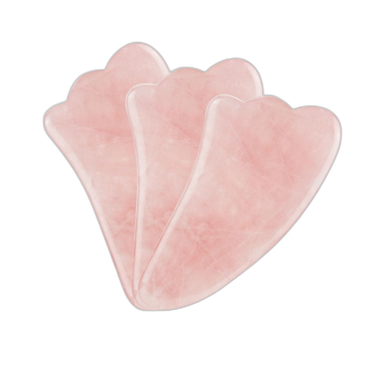 Zero Noisy Double Neck Slimming Massager with Pink Crystal Rose Quartz Jade Roller and Gua Sha Scraping Tool Set for Home Use