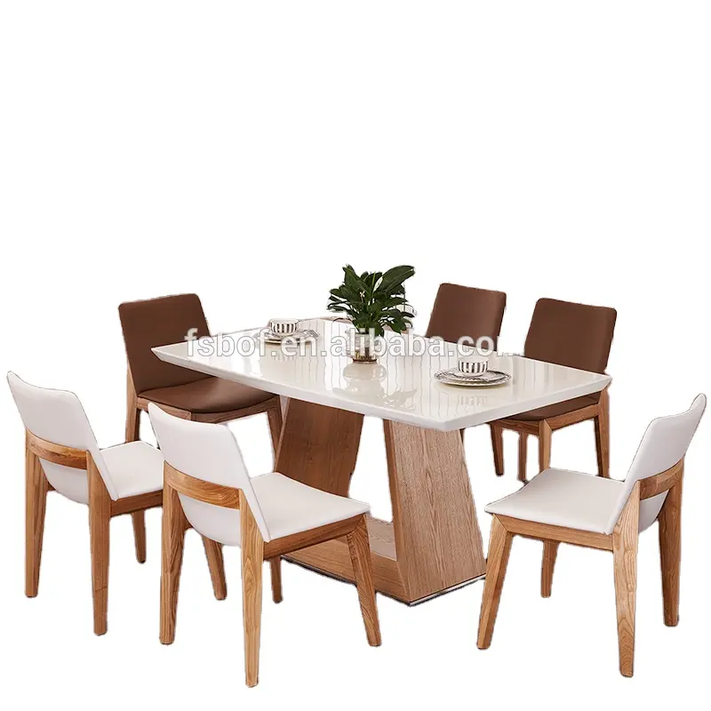 wooden dining table and chairs table and 6 chairs white oak dining table and chairs SID8060