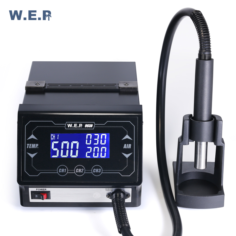 Базовая версия WEP 993D, профессиональная вакуумная всасывающая SMD станция для переделки горячим воздухом BGA, сварочная машина для пайки и распайки