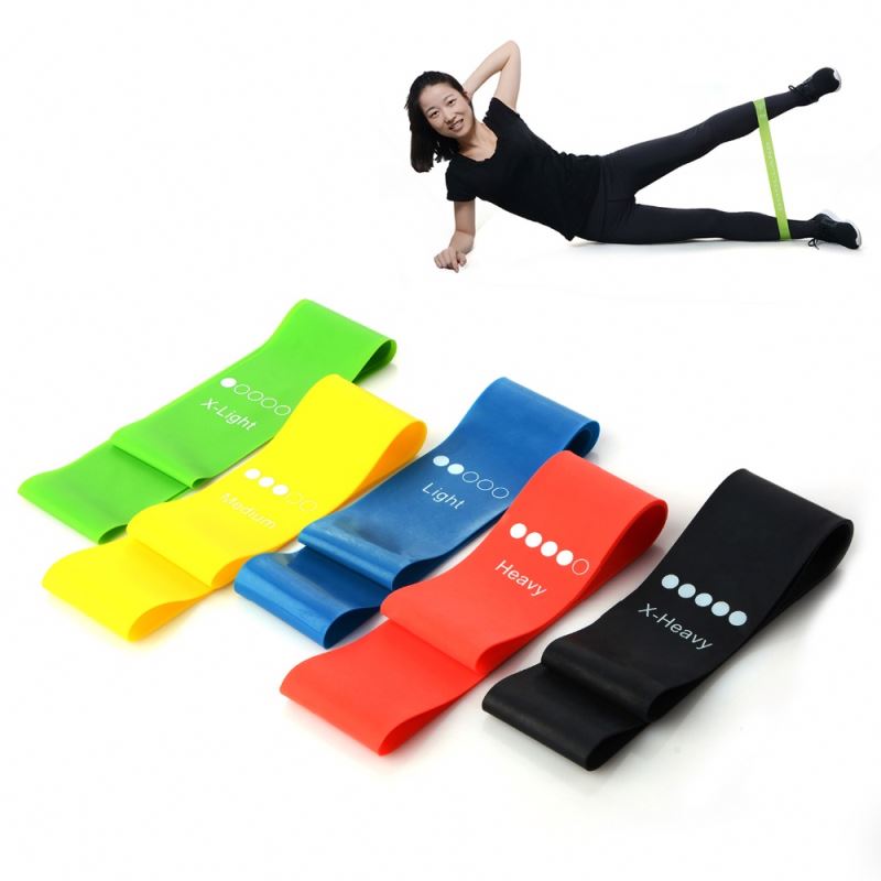 5PCS/SET Yoga Resistance Rubber Bands Indoor Outdoor Fitness Equipment 0.35mm-1.1mm Pilates Sport Training Workout Elastic Bands