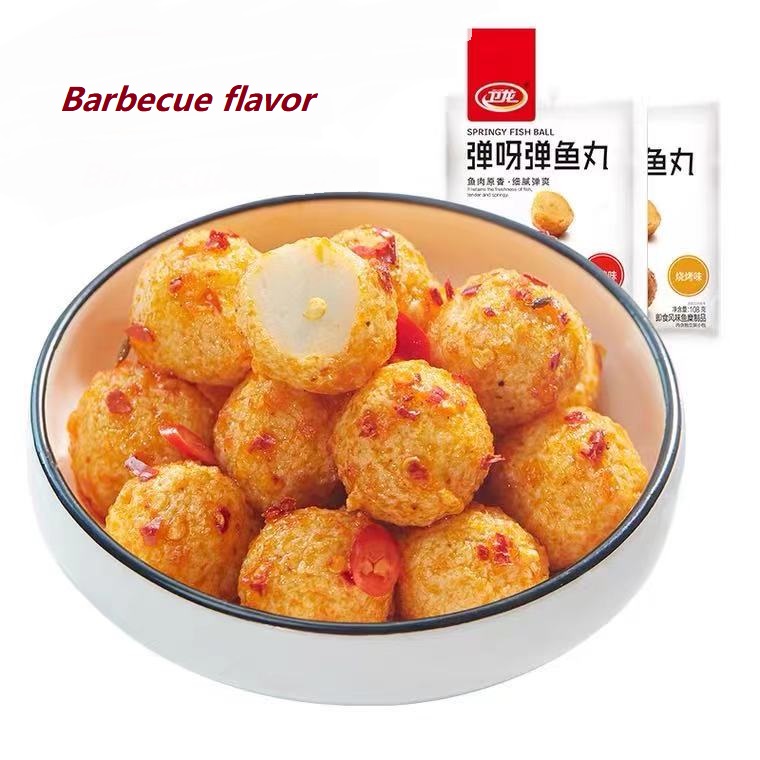 Wholesale 108g*50 packs/box of Chinese specialty snacks Spicy fish eggs Spicy fish balls Fish tofu Chinese snacks