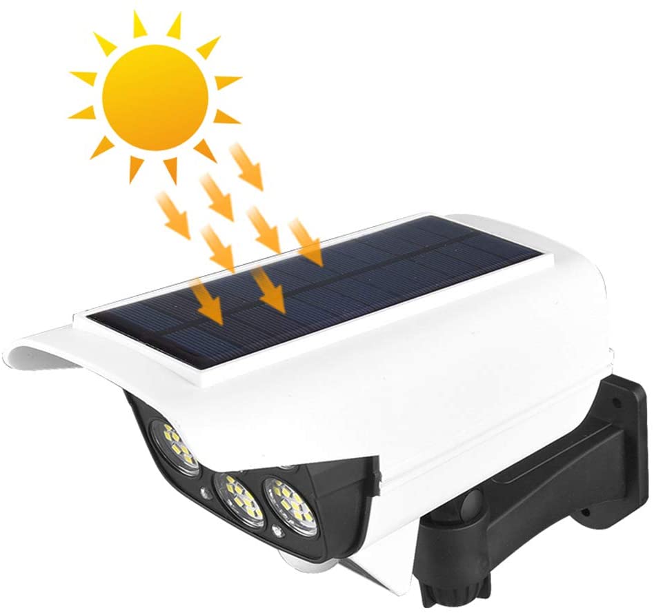 3 Lighting Modes 77 LED IP65 Waterproof Solar Motion Sensor Light Outdoor Simulation Monitoring Security Lights