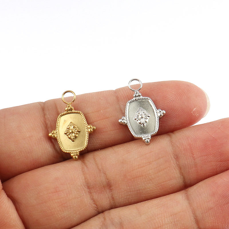 5 pieces Gold filled Plated Stainless Steel DIY Jewelry Accessories Oval Blank Making Pendants Bracelet Charms For Necklace