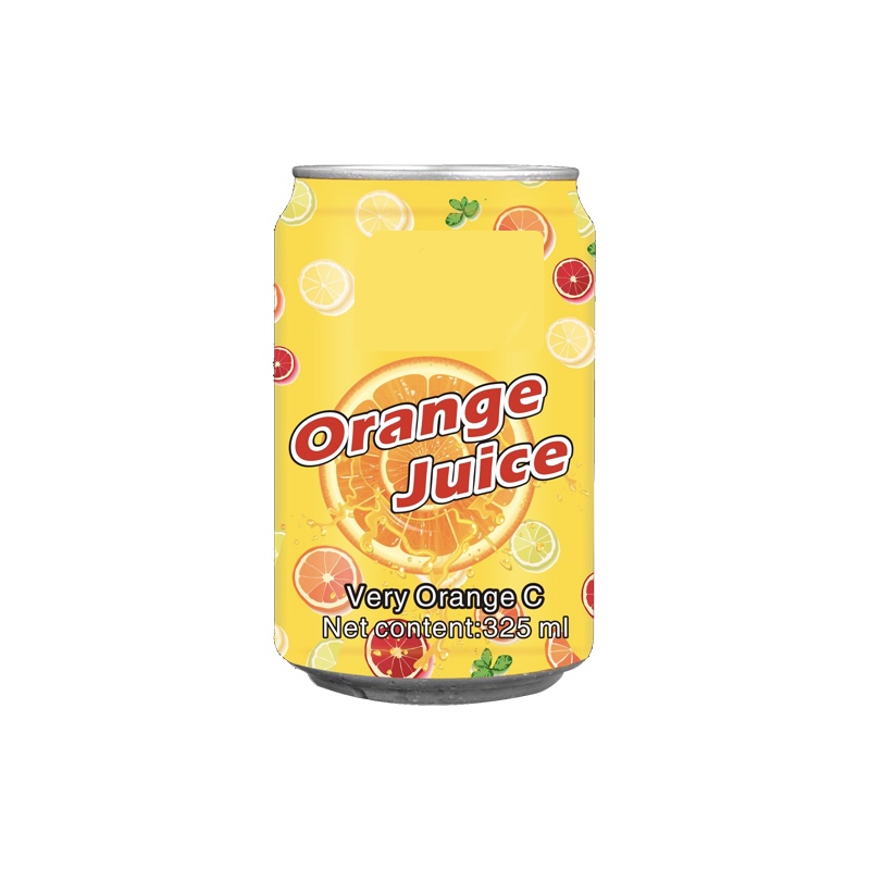 Original Private Label Fruit Flavor Soft Drink 330ml orange juice Aluminum Can