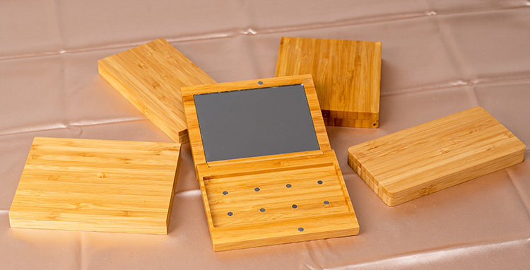 Empty Cosmetic Packaging Bamboo Magnetic Make Up Boxes Cosmetic Palette