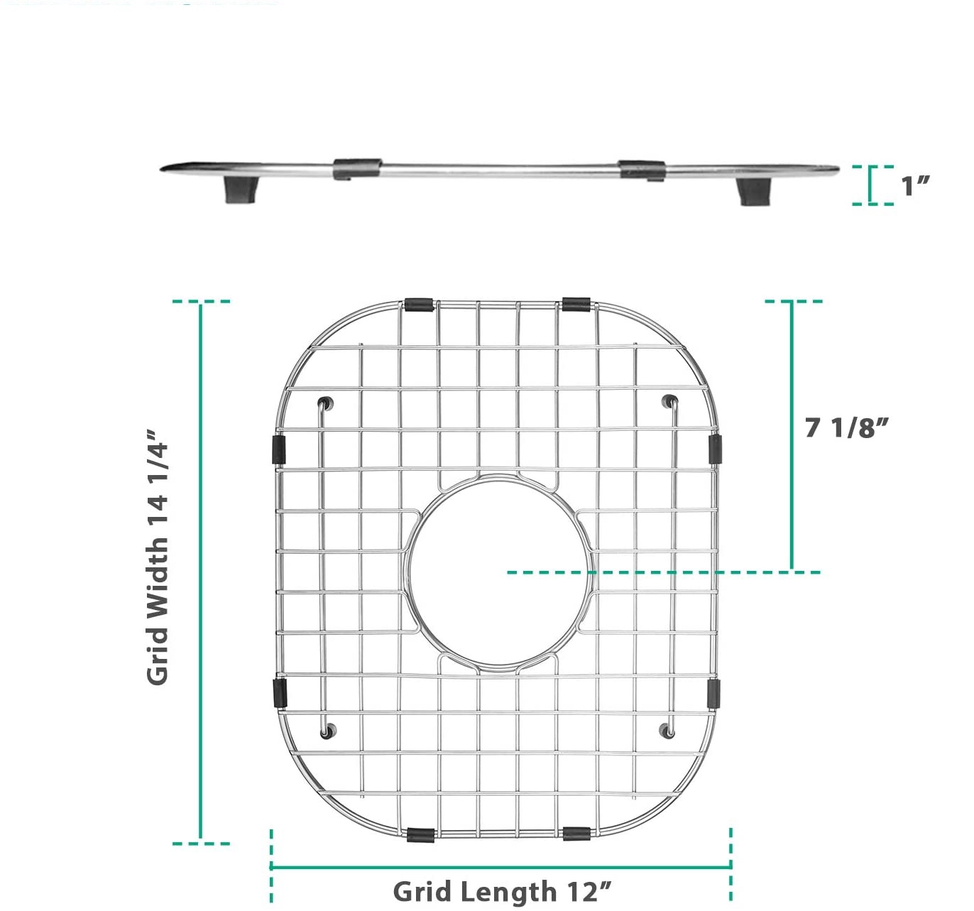 Bathroom Sink Drain Protector Kitchen Stainless Steel Rear Drain Bottom Grid Sink Protector