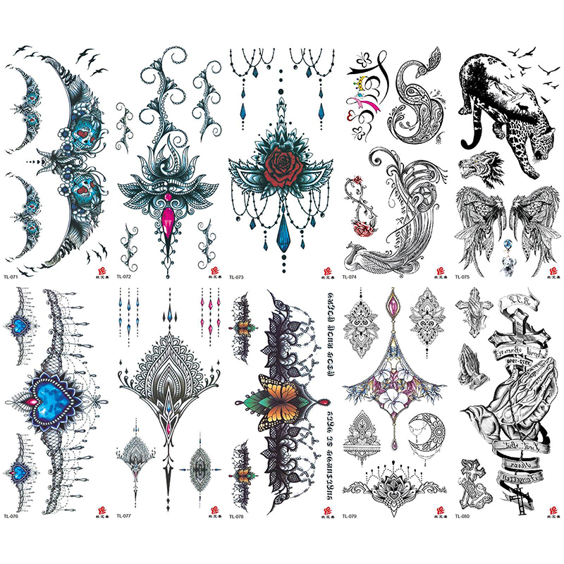 Customized Wedding Body Decorative Art Beautiful Temporary Tattoo Sticker Water Transfer Henna Sticker Tribal Stencils