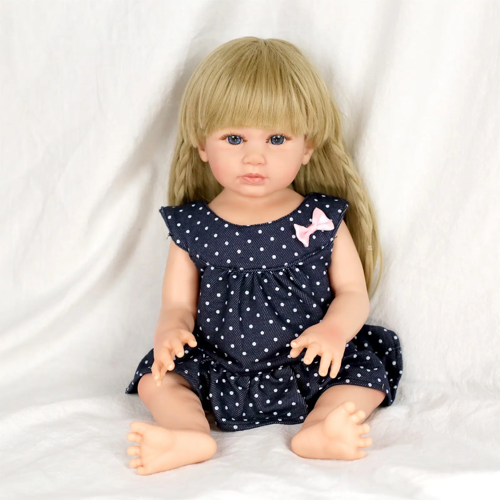 19 inch Wholesale Pretty Design Alive Lifelike Full Body Silicone Doll Vinyl Newborn Reborn Dolls for Girls