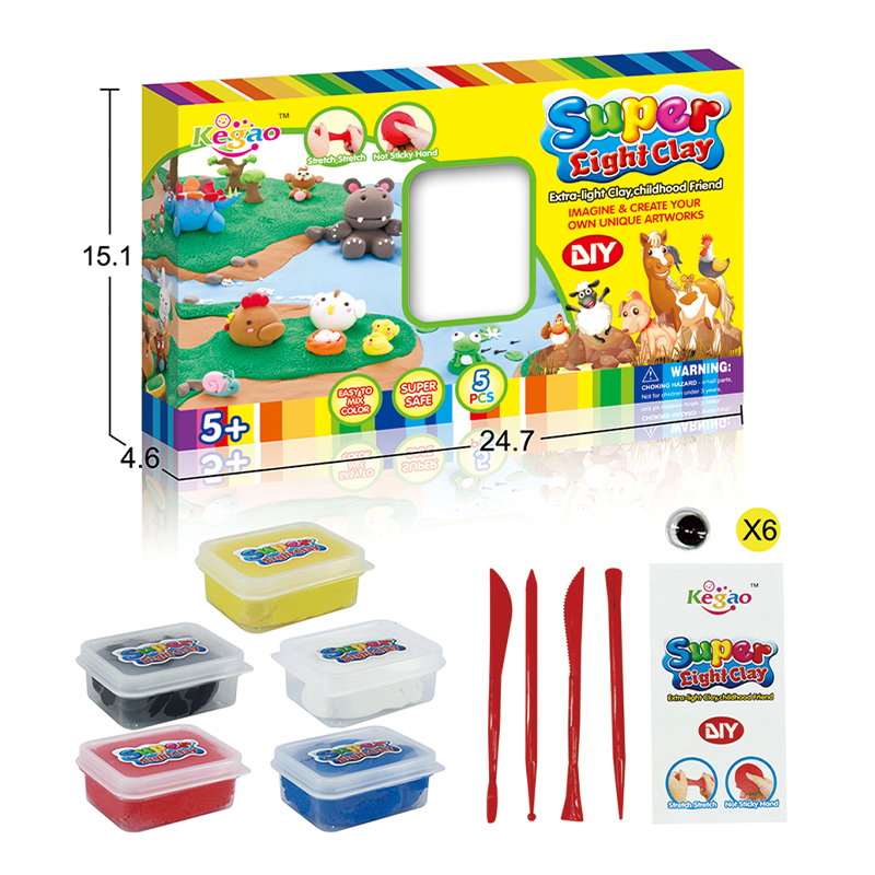 Non-toxic air dry super ultra light clay non sticky soft modeling clay plasticine diy educational for kid toy modeling playdough