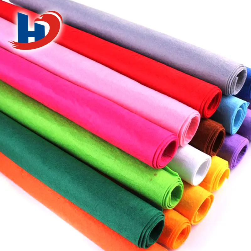 HENGJIU customized 3mm thick soft colorful needle punched 100%  polyester fabric felt upholstery nonwoven felt fabric rolls