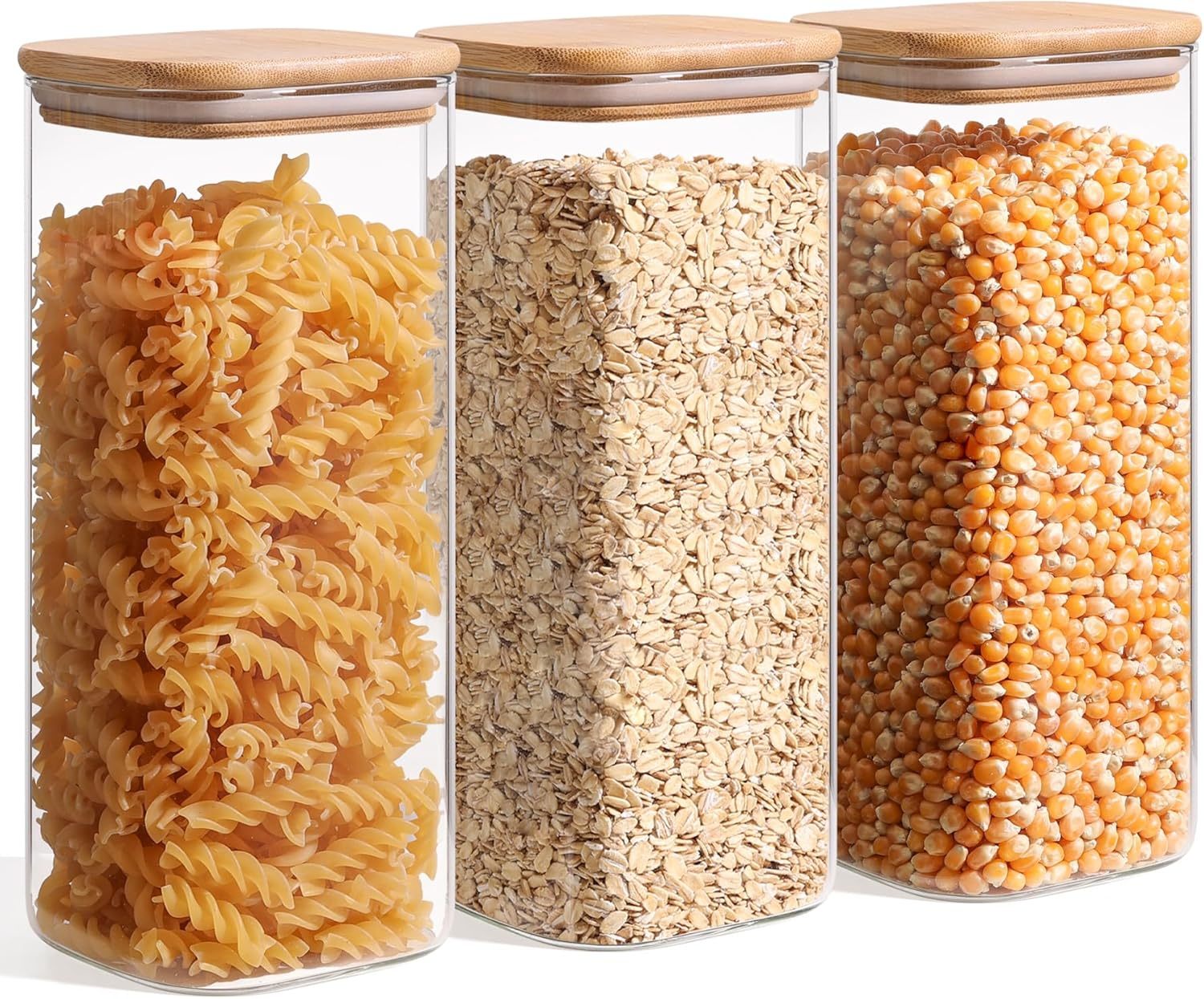 YOLOWE HOME 1150ML Glass Food Storage Containers with Lids Kitchen Organizer for Overnight Oats Cereal Other Storage Needs