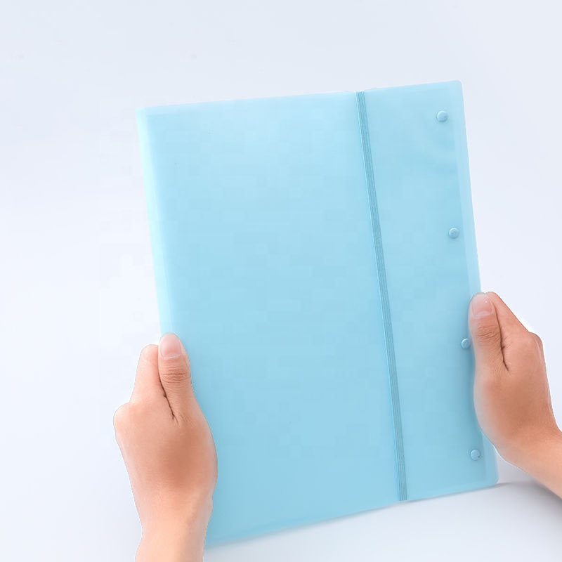 Refillable customizable A3 PP waterproof examination Document Folder Clear Display Book Folder with elastic Closure
