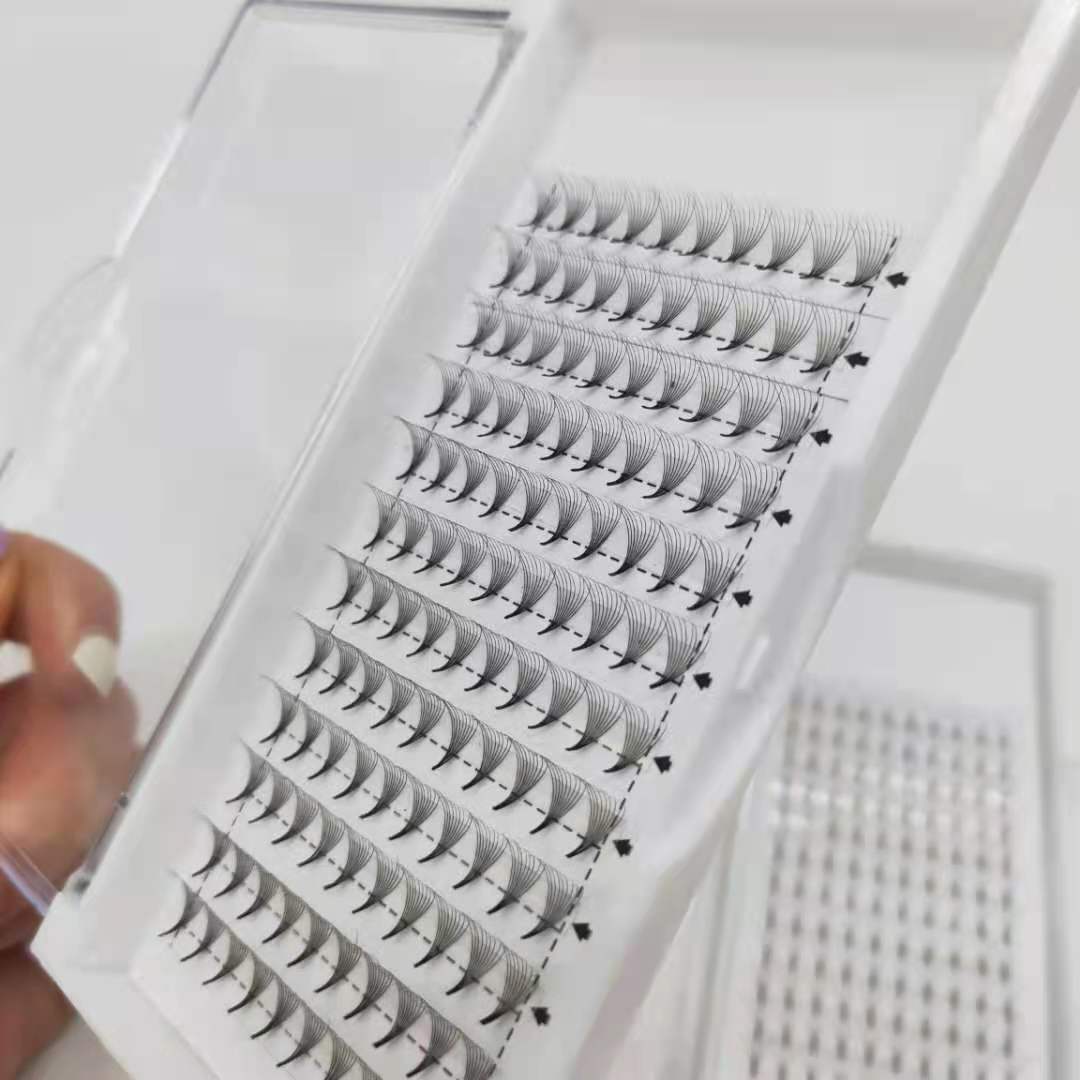 Premade Volume Fans Eyelash Extension Korean PBT Silk C D Curl Mixed Length With Customized Package Box