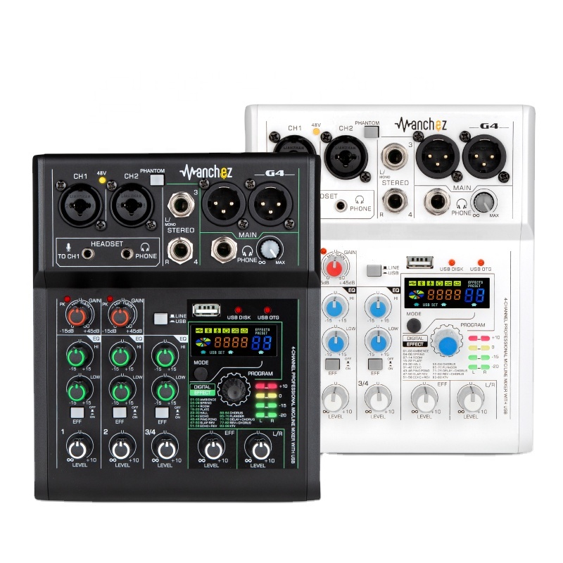 Manchez G4 mini 4 канала звуковая карта смеситель консоль USB DJ Караоке смартфон профессиональные компьютерные записи 48V