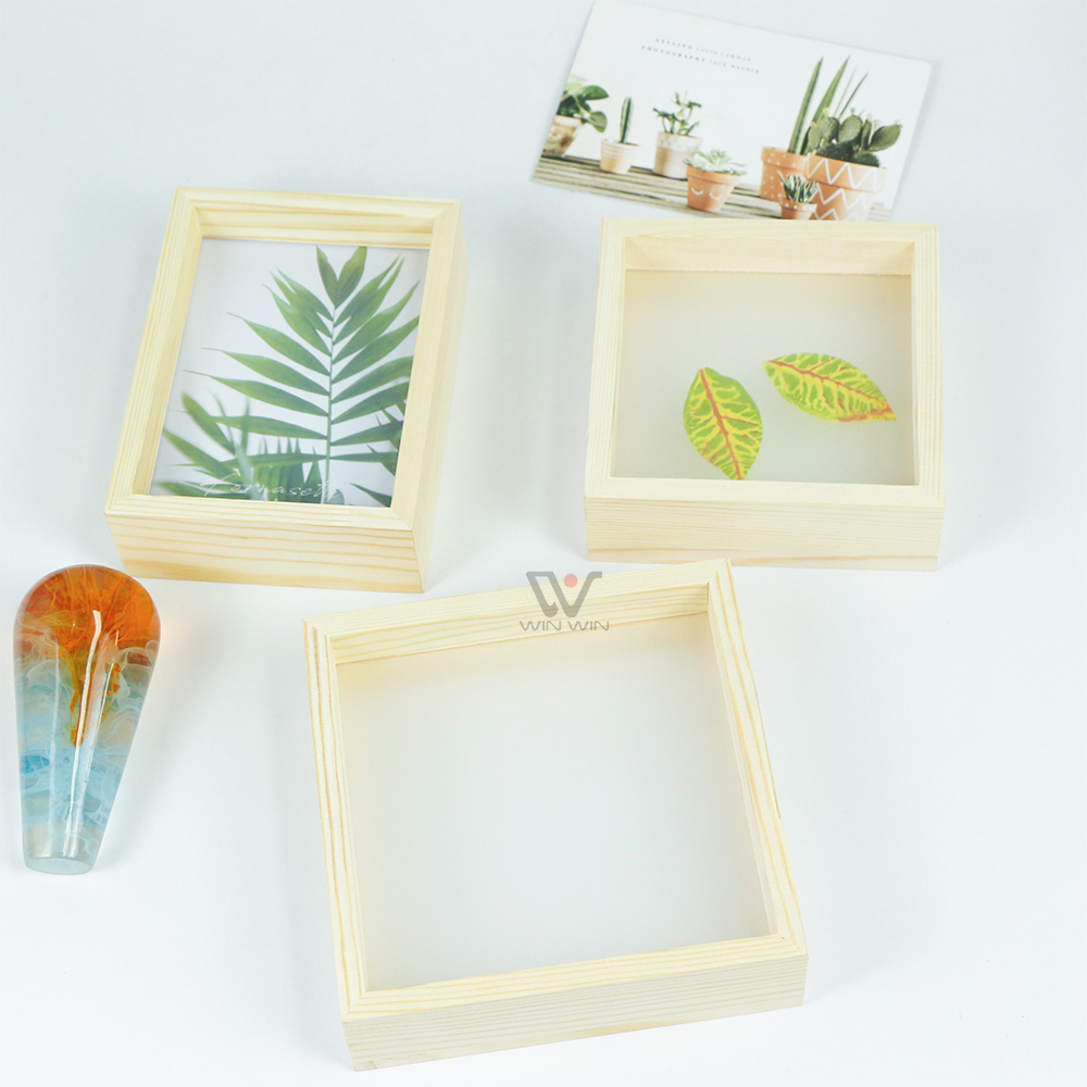 Wholesale Transparent Double Sided Glass Picture Wooden Frame and Acrylic Floating Photo Frame Wall Art Marco