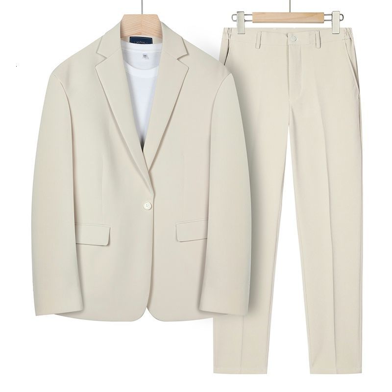 B Men's Suits & Blazer Simple light luxury Korean casual men's suit two-piece youth cs6889 p210