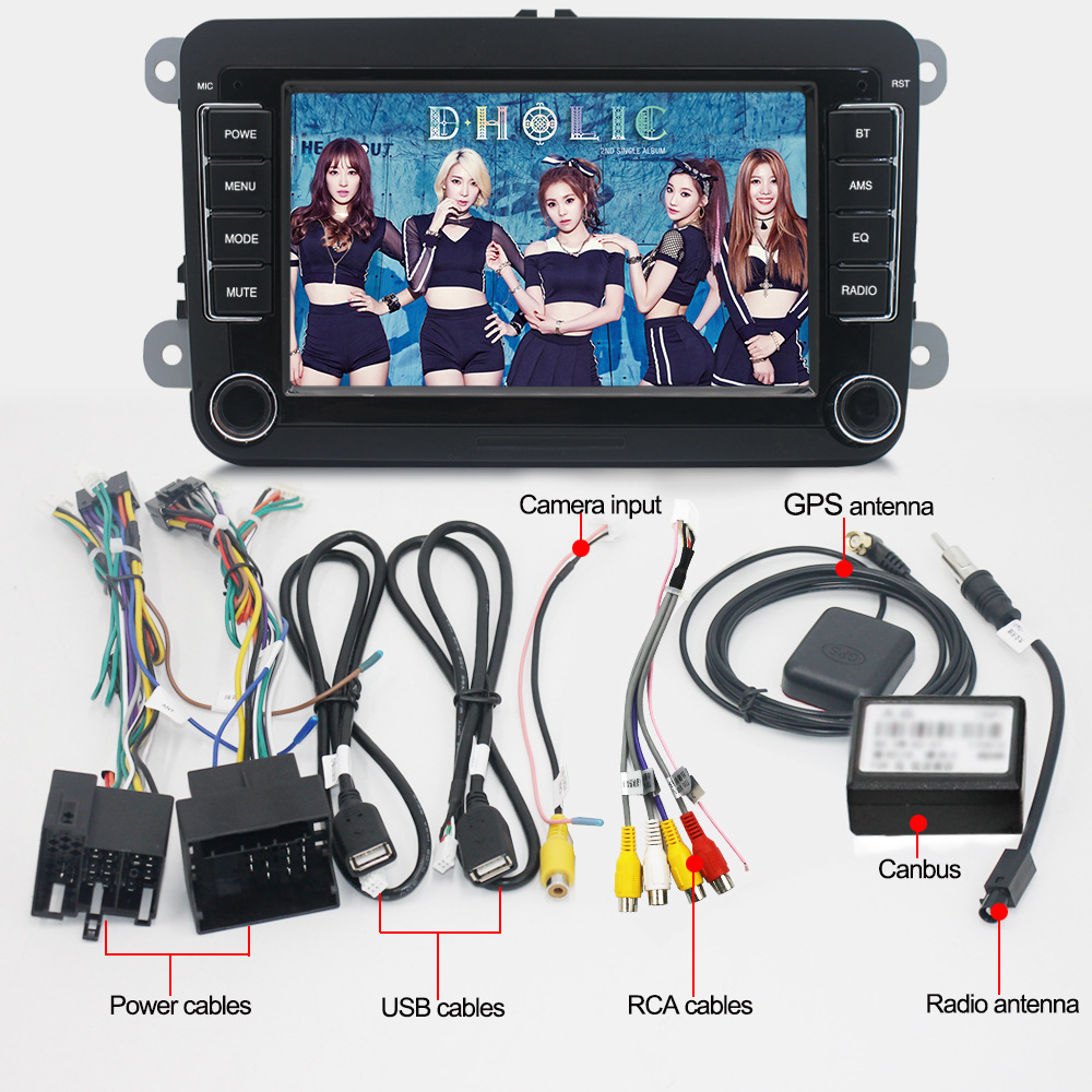 7 "емкостный сенсорный экран автомобиля mp5 видео плеер руководство bt android 9,1 gps навигация подходит для Volkswagen