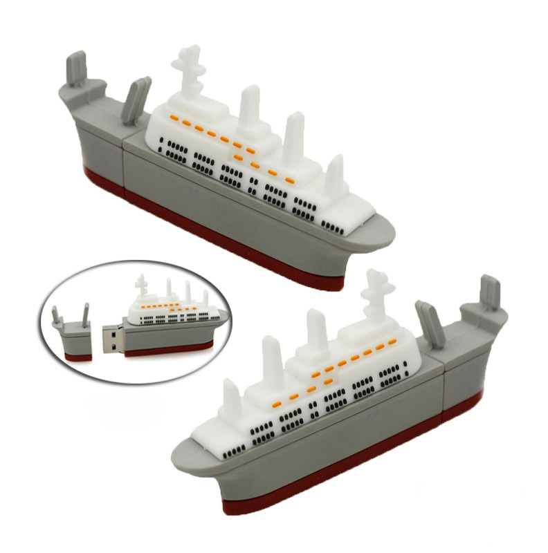 Custom design soft pvc 3D Boat U disk Bespoke Ship shape USB stick