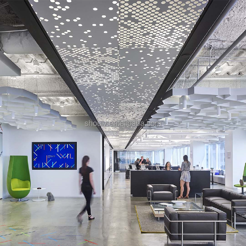 Modern office interior design wall panel aluminum perforated metal wall cladding