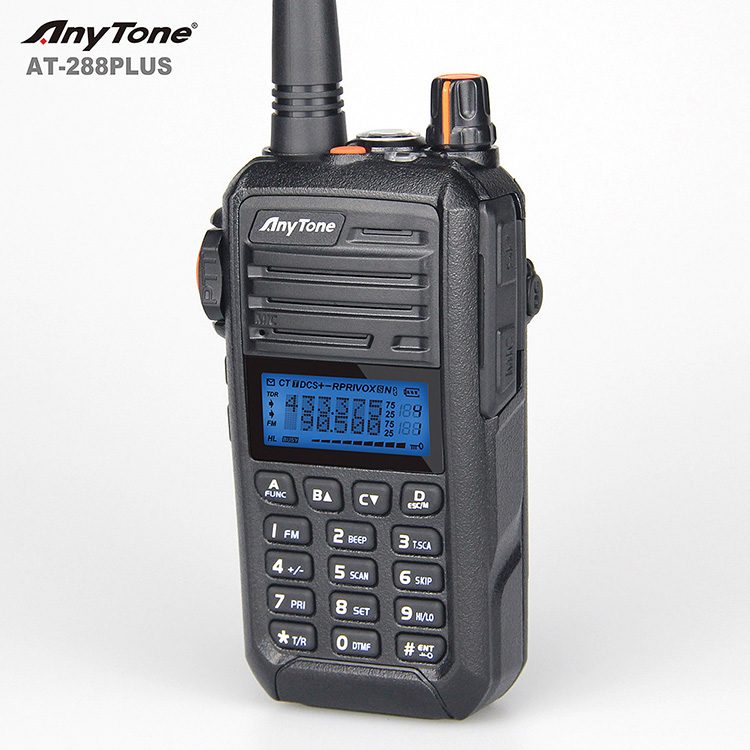 Рация дальнего действия Anytone AT-288 Plus, УВЧ 400-520 МГц, 2 канала, 7 Вт/2 Вт/0,5 Вт, профессиональные радиостанции