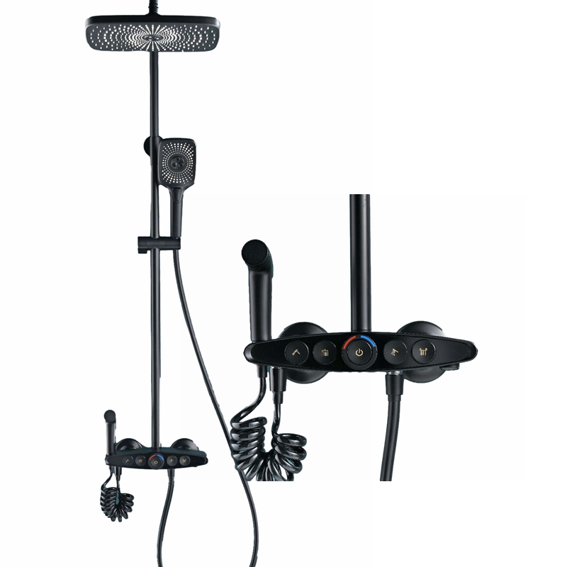Ningjie Bathroom rain shower set m bathroom matt black mixer shower