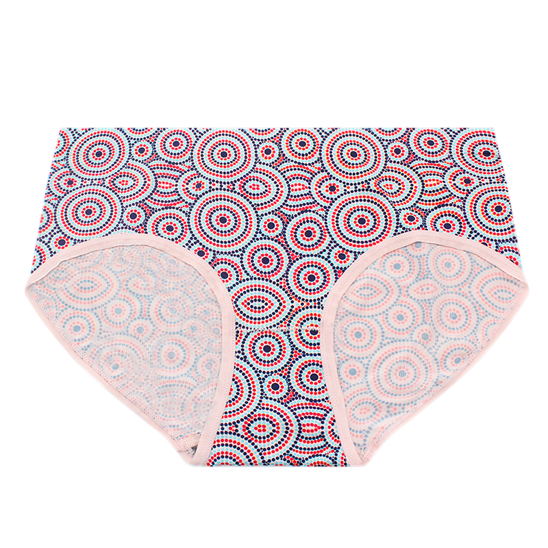 3D designed pattern printing women underwear panties pink high cut thong panties