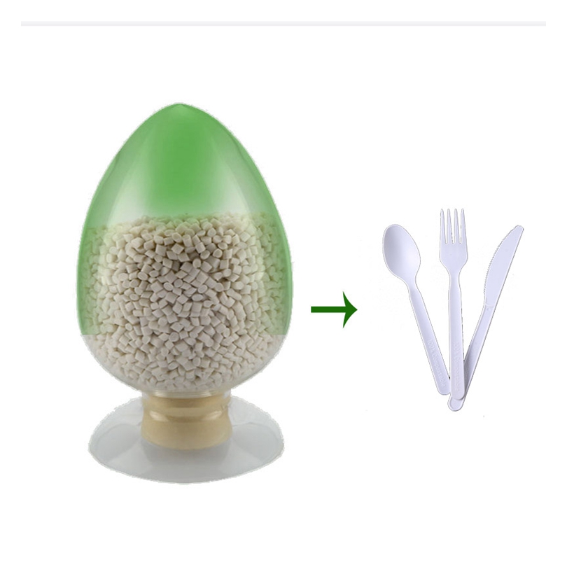 Biodegradable granular material for knife and fork