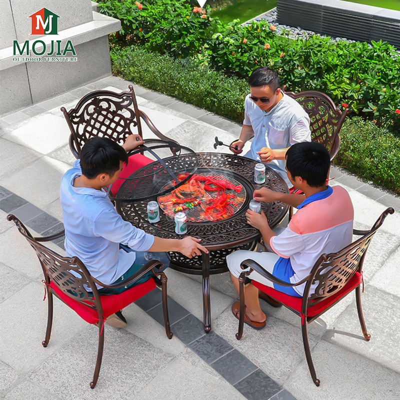 Outdoor Furniture Traditional Carved Dining Set Outdoor Leisure set aluminum patio dining sets