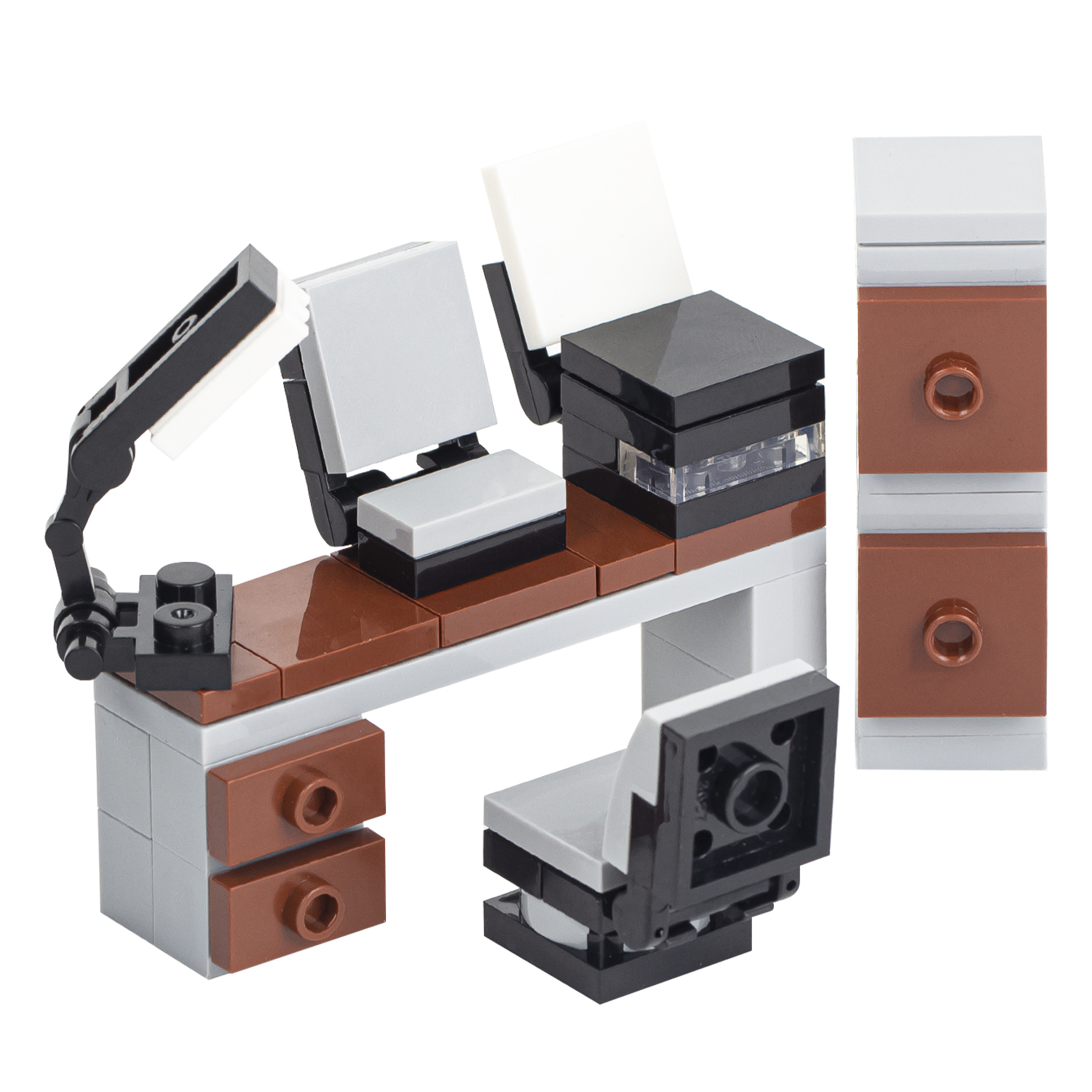 MOC0030 Compatible City Series Set Bricks Study Office Desk Parts MOC DIY Furniture Series Building Blocks Educational Kids Toys