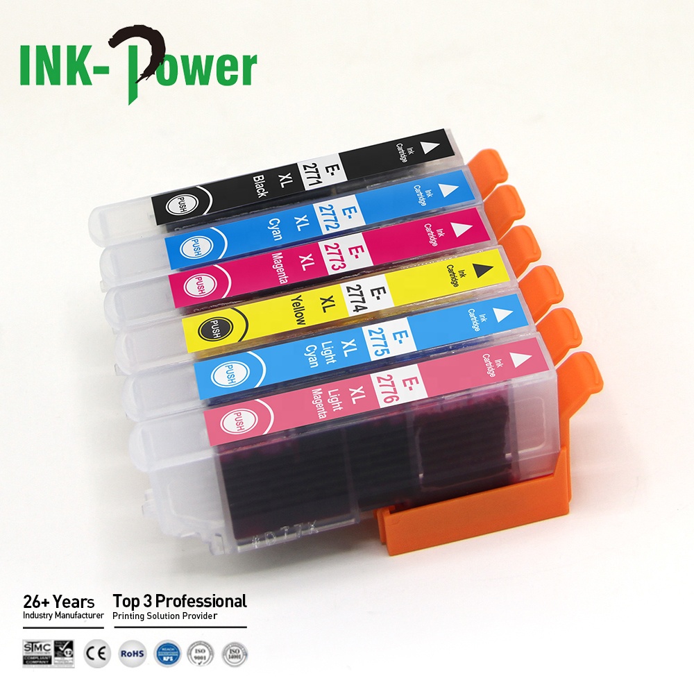 INK-мощность T2771 T2772 T2773 T2774 T2775 премиум цвета Совместимый струйный картридж с чернилами для Epson Expression фото XP-750 принтер