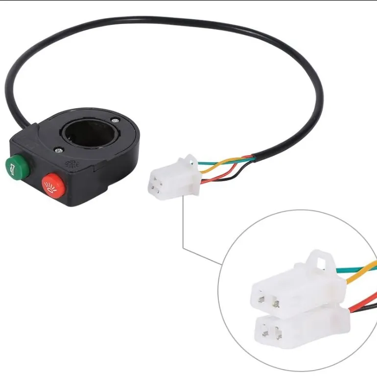 Universal 7/8" Handlebar 12V Horn Head Light On-Off Button Switch for Motorcycle Scooter