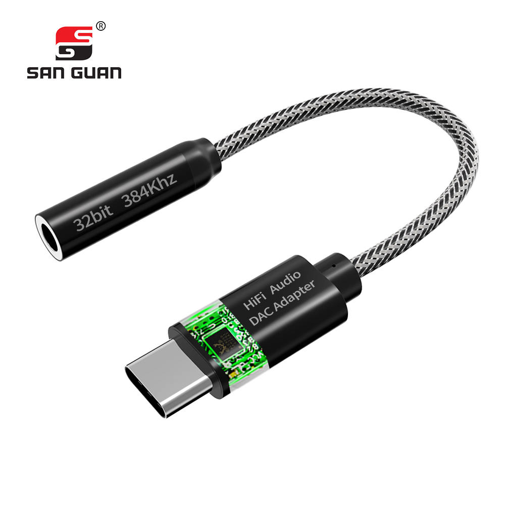 Адаптер Dac для наушников с разъемом Usb Type-C на 3,5 мм