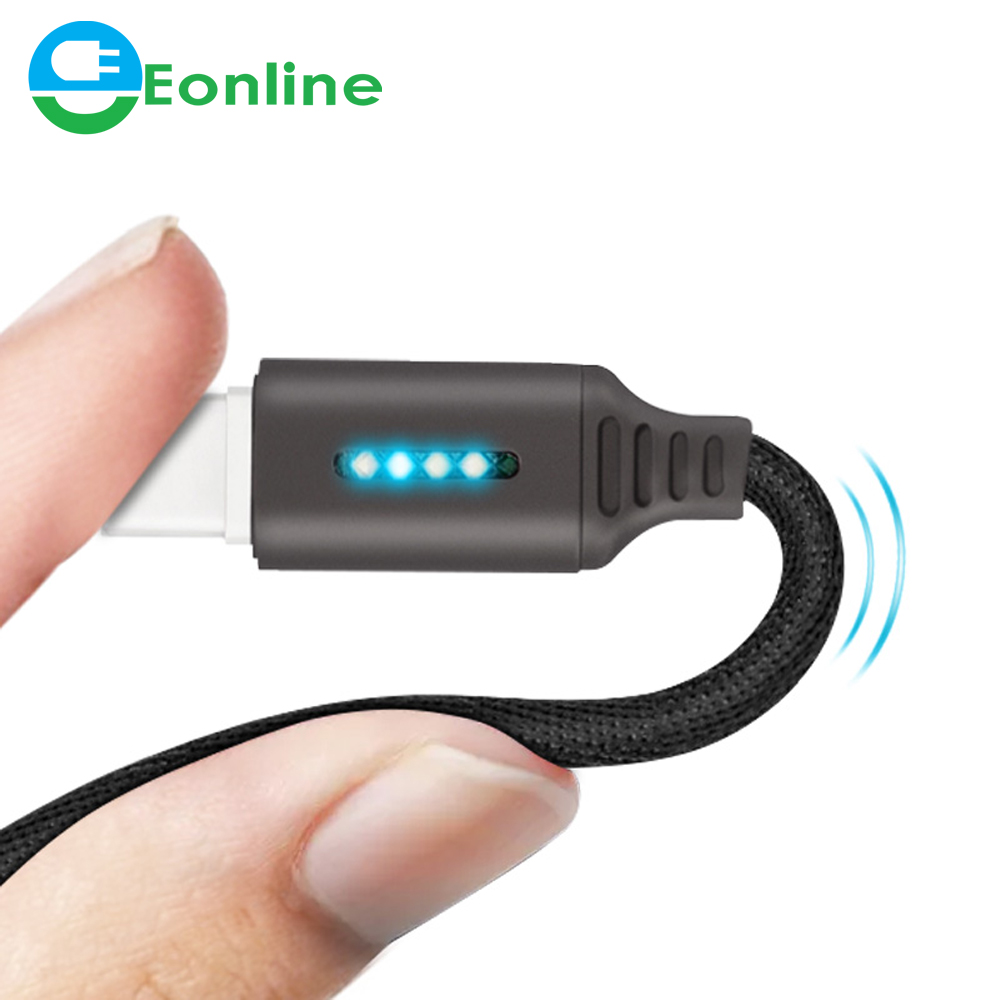 Eonline Автоматическое отключение питания USB Type C кабель ленточный светильник Micro USB кабель автоматическая зарядка 1 м умная зарядка Usb зарядное устройство для телефона