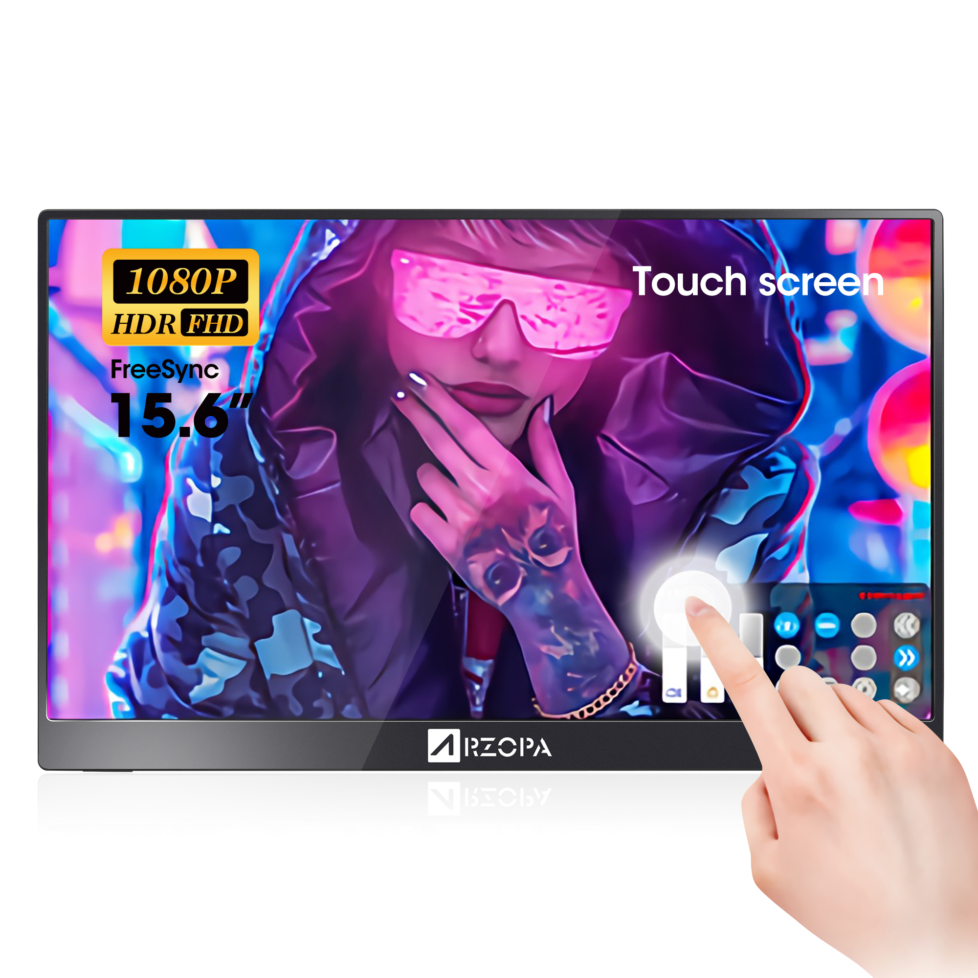 15,6-дюймовый FHD 1080p LCD Портативный монитор сенсорный экран с usd тип-c двойной динамик для ноутбука