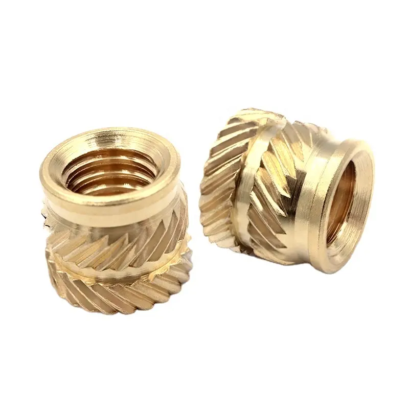 Китайский производитель, Резьбовая Латунная вставка, cnc-гайки, слепые накатные гайки m3, m4, m6, m8, m10, 8 мм, 42 мм, Круглая Латунная резьба, вставная гайка