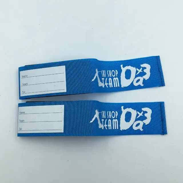 Wholesale 50*450mm Custom Logo Printed Rubber Nordic Ski Strap Ski Binding Strap Alpine Hook Loop Ski Strap